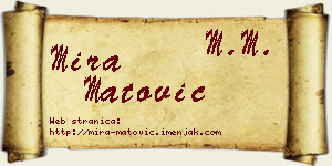 Mira Matović vizit kartica